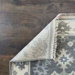 Picture of Handmade Turkish Wool Rug 3'x5' | Gray and Ivory Area Rug | Boho Chic Decor | Modern Vintage Style Rug
