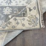 Picture of Handmade Turkish Wool Rug 3'x5' | Gray and Ivory Area Rug | Boho Chic Decor | Modern Vintage Style Rug