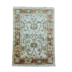 Picture of Handmade Turkish Wool Rug 3'5"x4'9" | Vintage Look | Unique Area Rug | Boho Chic Decor | Oriental Style Rug