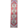 Picture of Turkish Runner Rug 2'3"x8'10" | Handmade Wool Vintage Hallway Rug | Boho Red and Blue Runner | Oriental Style Rug