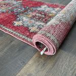 Picture of Turkish Runner Rug 2'3"x8'10" | Handmade Wool Vintage Hallway Rug | Boho Red and Blue Runner | Oriental Style Rug