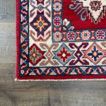 Picture of Handmade 4'2"x6'2" Turkish Red Rug – Traditional Geometric Medallion Pattern, Boho Area Rug