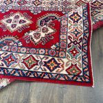 Picture of Handmade 4'2"x6'2" Turkish Red Rug – Traditional Geometric Medallion Pattern, Boho Area Rug