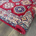 Picture of Handmade 4'2"x6'2" Turkish Red Rug – Traditional Geometric Medallion Pattern, Boho Area Rug