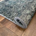 Picture of Handmade 1'10"x3' Distressed Blue Turkish Rug – Vintage Look, Boho Accent Rug, Unique Home Decor