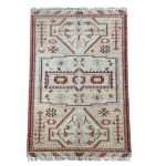 Picture of Handmade 4'x6' Vintage Turkish Kilim Rug – Red and Beige Tribal Design, Boho Area Rug, Unique Home Decor