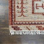 Picture of Handmade 4'x6' Vintage Turkish Kilim Rug – Red and Beige Tribal Design, Boho Area Rug, Unique Home Decor