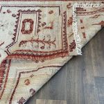 Picture of Handmade 4'x6' Vintage Turkish Kilim Rug – Red and Beige Tribal Design, Boho Area Rug, Unique Home Decor