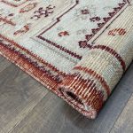 Picture of Handmade 4'x6' Vintage Turkish Kilim Rug – Red and Beige Tribal Design, Boho Area Rug, Unique Home Decor