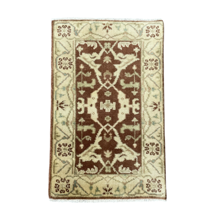 Picture of 2' x 3'3" Handmade Turkish Wool Rug - Vintage Brown Area Rug | Boho Small Rug