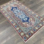 Picture of 2x3.7 Small Vintage Cappadocia Pastel Hand Knotted Soft Rug - Vintage Turkish Wool Rug for Entryway, Foyer, Kitchen, Bedroom Area