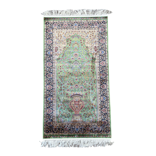 Picture of 2'2"x4'3" Green Modal Silk Rug – Luxuriously Soft, Eco-Friendly Accent Rug for Entryways, Bedrooms, or Small Spaces