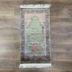 Picture of 2'2"x4'3" Green Modal Silk Rug – Luxuriously Soft, Eco-Friendly Accent Rug for Entryways, Bedrooms, or Small Spaces