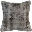 Picture of Wool Gray Pillow 18x18 - Turkish Over-Dyed Decorative Wool Rug Pillow Hand-Knotted