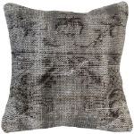 Picture of Wool Gray Pillow 18x18 - Turkish Over-Dyed Decorative Wool Rug Pillow Hand-Knotted