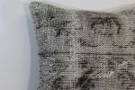 Picture of Wool Gray Pillow 18x18 - Turkish Over-Dyed Decorative Wool Rug Pillow Hand-Knotted