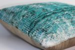 Picture of Wool 20 Inch Turquoise Pillowcase - Turkish OverDyed Decorative Wool Rug Pillow Hand-Knotted Pillowcase