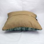 Picture of Wool 20 Inch Turquoise Pillowcase - Turkish OverDyed Decorative Wool Rug Pillow Hand-Knotted Pillowcase