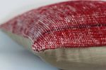 Picture of Red Pillow 16x16 - Turkish Over-Dyed Decorative Wool Rug Pillow Hand-Knotted Rug Pillow Cover One-of-Kind Throw for Couch