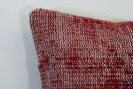Picture of Red Pillow 16x16 - Turkish Over-Dyed Decorative Wool Rug Pillow Hand-Knotted Rug Pillow Cover One-of-Kind Throw for Couch