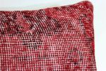 Picture of Red Lumber Pillow 12x20 - Turkish Over-Dyed Decorative Wool Rug Pillow Hand-Knotted Rug Pillow Cover One-of-Kind Throw for Couch