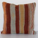 Picture of Vintage Rug Pillow Cover - Hand-Knotted Wool Kilim Cushion 16x16