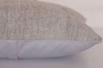 Picture of Solid Wool Rug Pillow 16x16 - Vintage Hand Knotted Wool Kilim Pillow for Couch - Neutral Serene Rug Throw Pillow