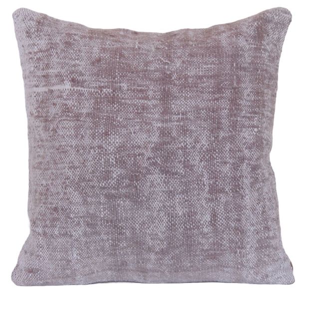 Picture of Solid Wool Rug Pillow 15x15 - Vintage Hand Knotted Wool Kilim Pillow for Couch - Neutral Rug Pillow Cover