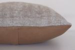 Picture of Solid Wool Rug Pillow 15x15 - Vintage Hand Knotted Wool Kilim Pillow for Couch - Neutral Rug Pillow Cover