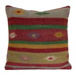 Picture of Vintage Rug Pillow Cover - Hand-Knotted Wool Kilim Cushion 16x16