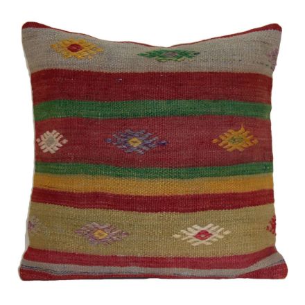 Picture of Vintage Rug Pillow Cover - Hand-Knotted Wool Kilim Cushion 16x16