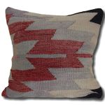 Picture of Wool Vintage Decorative Pillow - Hand-Knotted Wool Kilim Rug Pillow Cover 16x16
