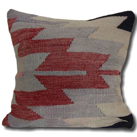 Picture of Wool Vintage Decorative Pillow - Hand-Knotted Wool Kilim Rug Pillow Cover 16x16