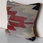 Picture of Wool Vintage Decorative Pillow - Hand-Knotted Wool Kilim Rug Pillow Cover 16x16