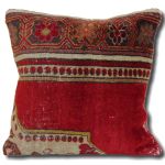 Picture of Antique Rug Pillow 16x16 - Vintage Hand Knotted Wool Area Rug Pillow Cover