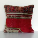 Picture of Antique Rug Pillow 16x16 - Vintage Hand Knotted Wool Area Rug Pillow Cover