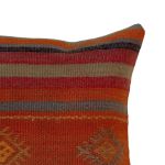 Picture of Decorative Accent Pillow - Vintage Kilim Rug Wool Pillow 16x16 - Unique Throw Cushion for Couch & Sofa