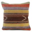 Picture of Vintage Decorative Pillow - Hand-Knotted Wool Kilim Rug Pillow Cover 16x16