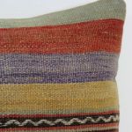Picture of Vintage Decorative Pillow - Hand-Knotted Wool Kilim Rug Pillow Cover 16x16