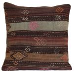 Picture of Unique Hand-Knotted Kilim Rug Pillow 16x16 - Vintage Decorative Accent Cushion