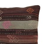 Picture of Unique Hand-Knotted Kilim Rug Pillow 16x16 - Vintage Decorative Accent Cushion