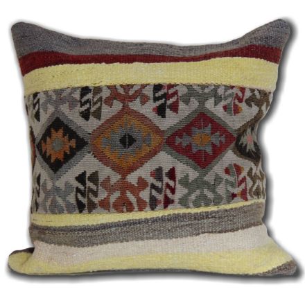 Picture of Antique Kilim Pillow 16x16 Inch- Vintage Decorative Pillow Cover – Wool Rug Pillow Case for Sofa