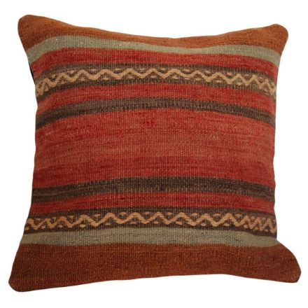 Picture of Vintage Boho Chic Handmade Kilim | Handmade Pillow Cover | 16x16 Inches | Decorative Wool Cotton Pillowcase for Sofa Decor
