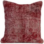 Picture of Red Pillow 20x20 - Turkish Over-Dyed Decorative Wool Rug Pillow Hand-Knotted Rug Pillow Cover One-of-Kind Throw for Couch Gift