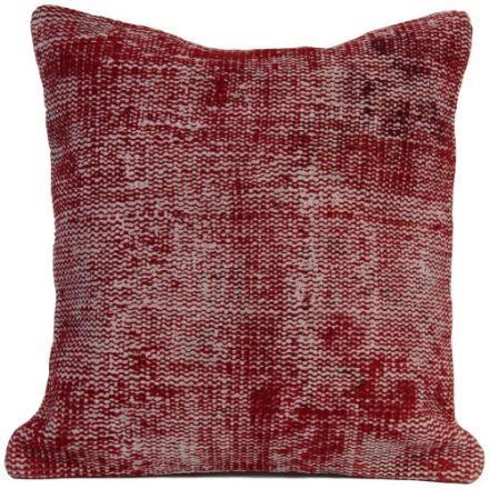 Picture of Red Pillow 20x20 - Turkish Over-Dyed Decorative Wool Rug Pillow Hand-Knotted Rug Pillow Cover One-of-Kind Throw for Couch Gift