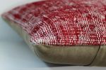 Picture of Red Pillow 20x20 - Turkish Over-Dyed Decorative Wool Rug Pillow Hand-Knotted Rug Pillow Cover One-of-Kind Throw for Couch Gift