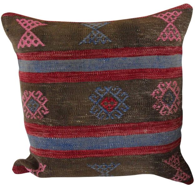 Picture of Kilim Pillow 20x20 - Vintage Decorative Accent Wool Pillow for Couch - Rug Pillow Cover, Perfect Gift, Throw Cushion