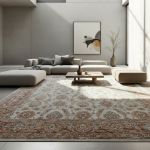 Picture of Sisley Blue and Rust Floral Vintage Distressed Rug