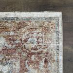 Picture of Sisley Blue and Rust Floral Vintage Distressed Rug