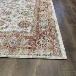 Picture of Sisley Blue and Rust Floral Vintage Distressed Rug